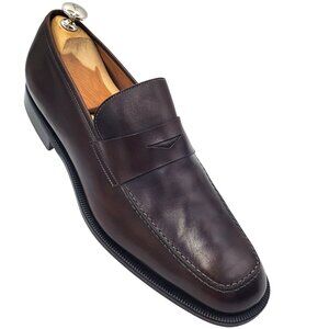 Italy Ermenegildo Zegna Men's size 11 Brown Leather Penny Loafer dress shoes